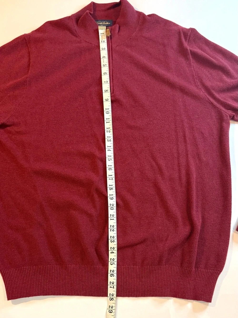 Brooks Brothers Quarter Zip Pullover Sweater Men’s Size XXL Burgundy Red